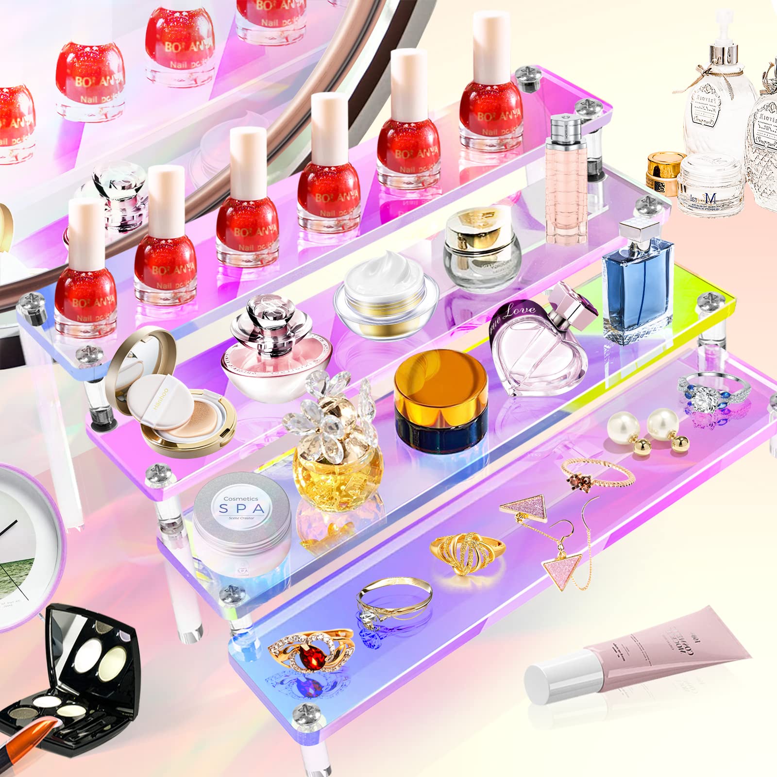 1-5 tingkat akrilik warna-warn - Perfume Fragrance Holder ulasan dan harga