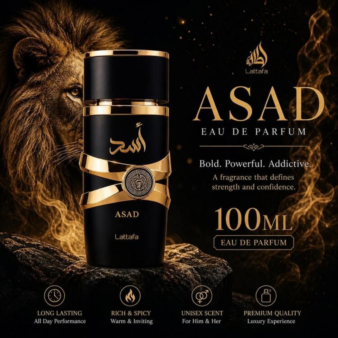 Lattafa Perfumes Asad untuk Un - Oud Perfume Spray ulasan dan harga