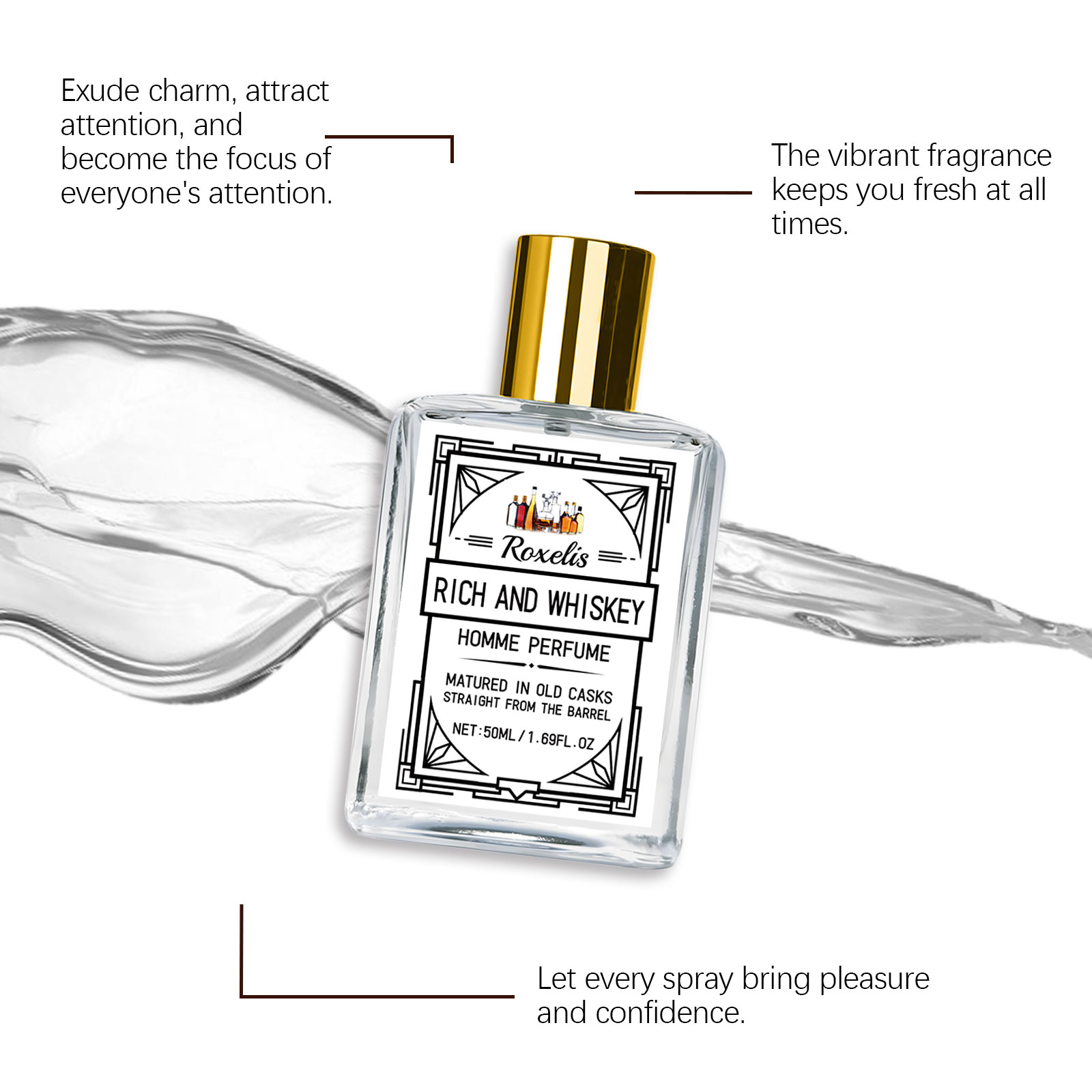 Roxelis 50ml Charm Whisky Parf - Fragrance Perfume For Man ulasan dan harga
